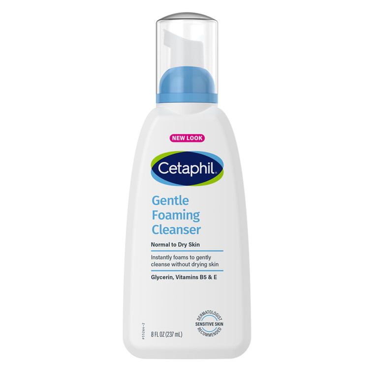 Cetaphil Gentle Foaming Cleanser Natural Moisture Balance Dry to Normal Sensitive Skin 8Oz (237ml)