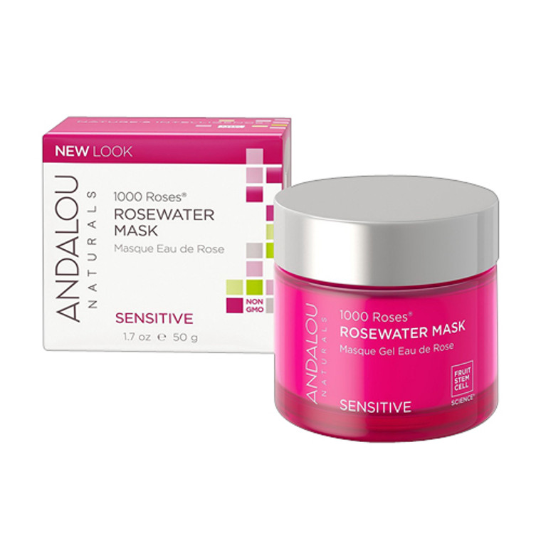 Andalou Naturals 1000 Roses Rosewater Gel Mask, Sensitive, 1.7 Oz