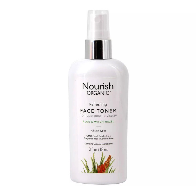 Nourish Organic Refreshing Face Toner with Aloe & Witch Hazel, 3 Oz