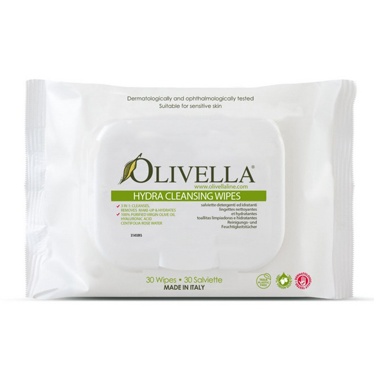 Olivella Hydra Cleansing Wipes Hydrating the Skin Helps Remove Makeup and Impurities 30Ea