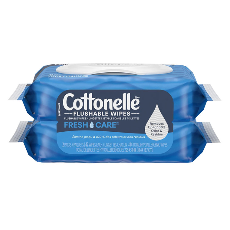 Cottonelle FreshCare Flushable Wipes for Gentle Personal Cleansing and Freshness 84Ea