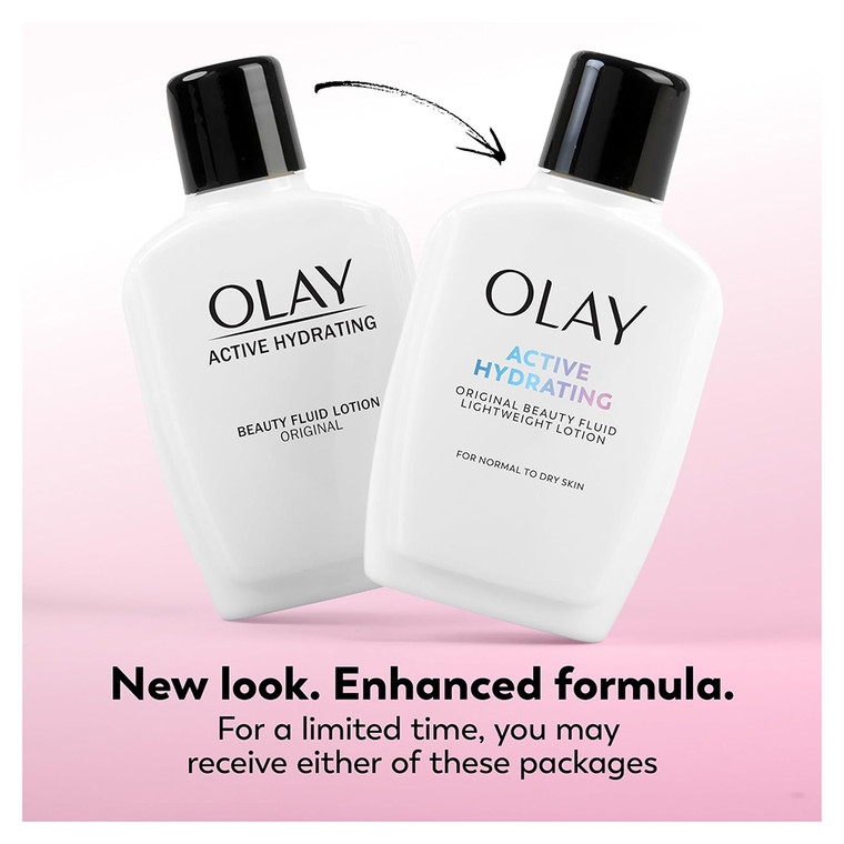 Olay Active Hydrating Beauty Fluid Face Lotion Original for All Day Hydration 4Oz (120ml)