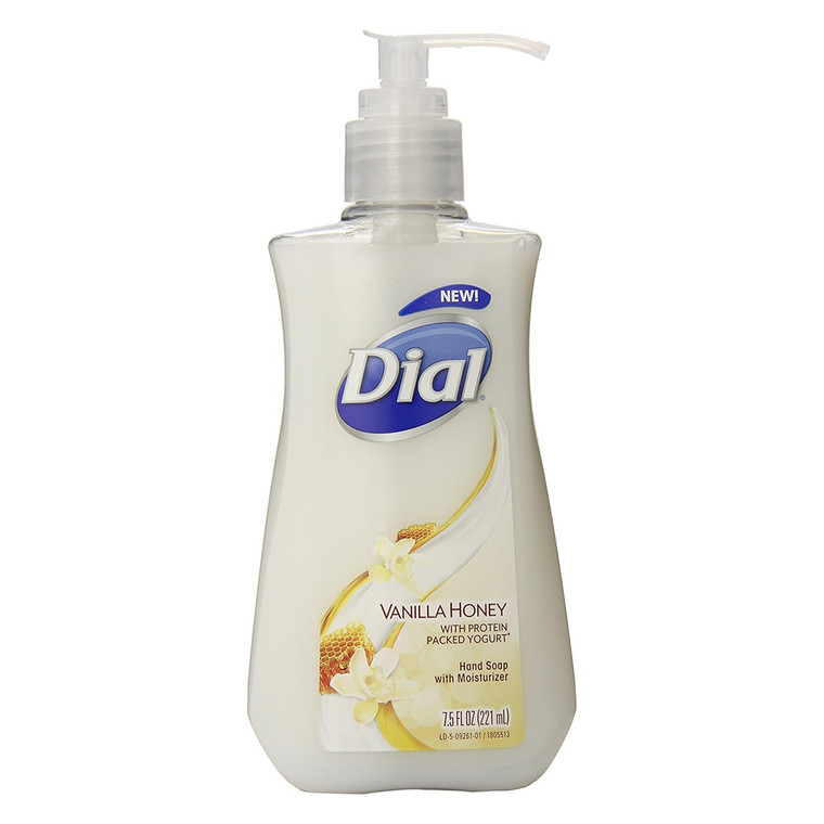 Dial Liquid Hand Soap Greek Yogurt Vanilla Honey Moisturizing and Nourishing Cleansing Formula 7.5Oz (221ml)