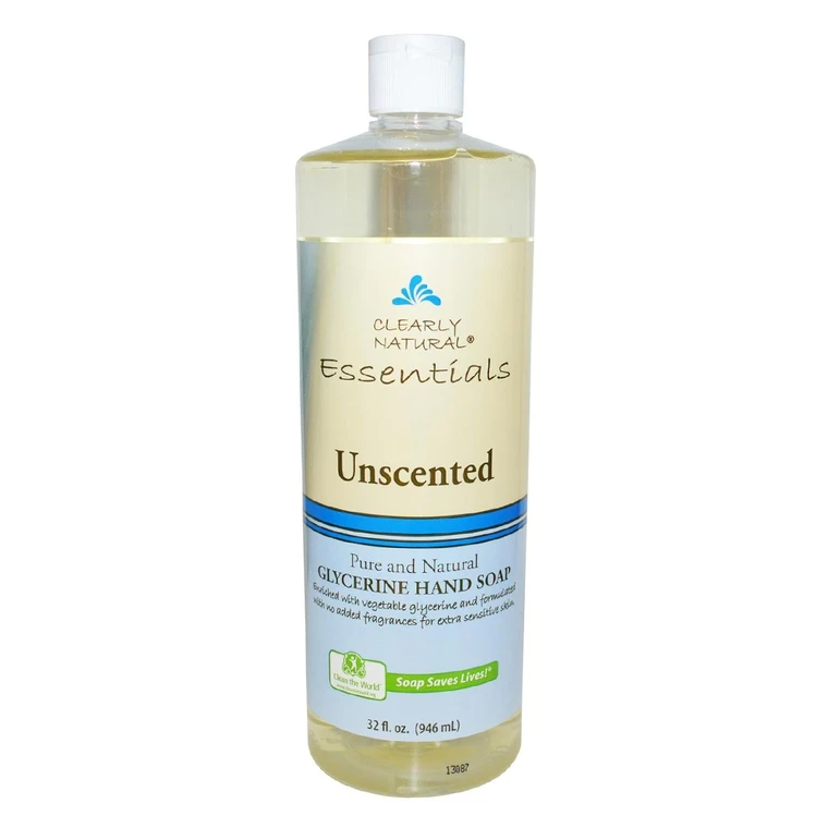 Clearly Natural Liquid Glycerin Hand Soap Unscented Gentle Cleansing Formula 32Oz (946ml)