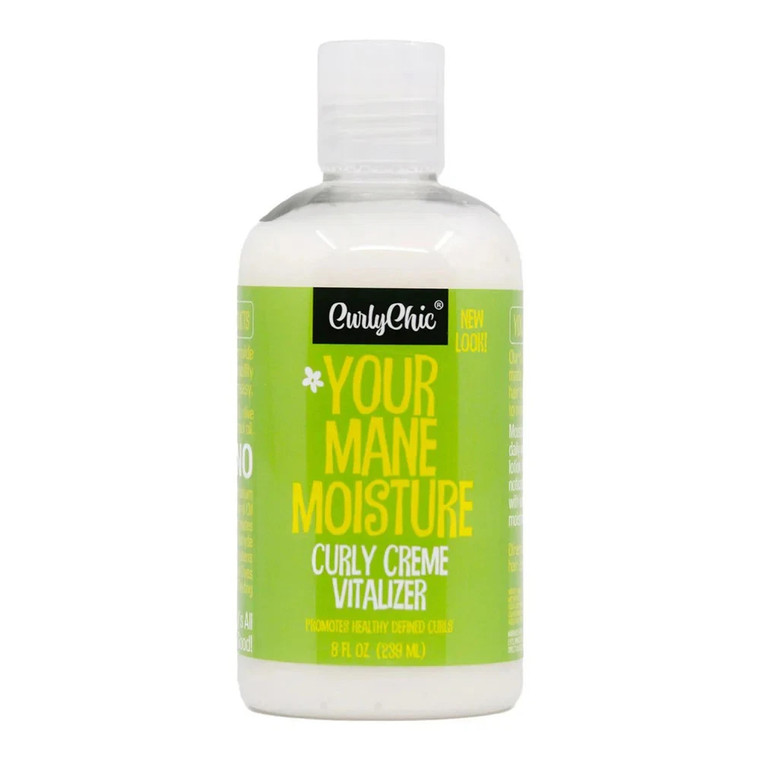 Curly Chic Your Mane Moisture Curly Creme Vitalizer for Hydration Softening and Curl Definition 8Oz (239ml)