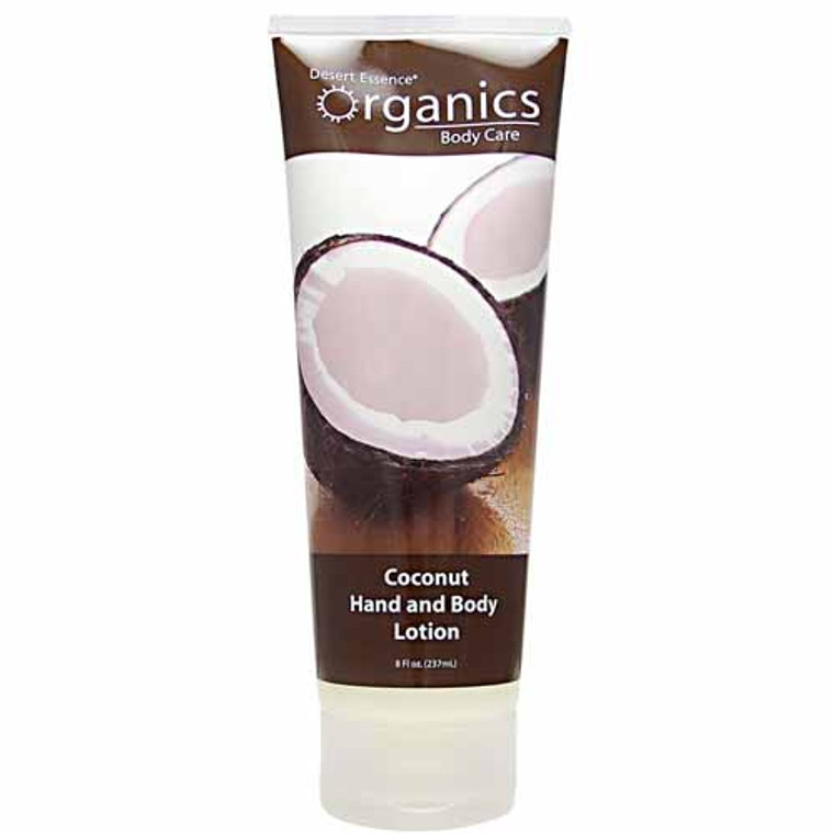 Desert Essence Organics Hand And Body Lotion With Coconut, 8 Oz