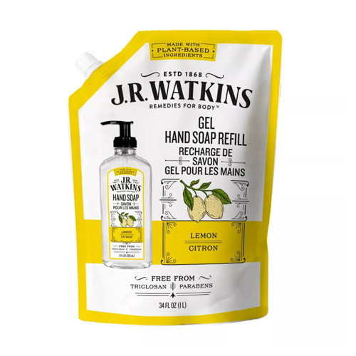 JR Watkins Lemon Gel Hand Soap Refill, 34 Oz