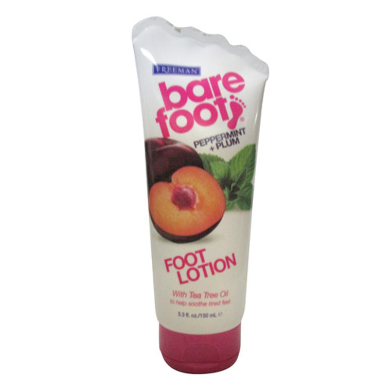 Freeman Bare Foot Softening Foot Lotion, Peppermint And Plum - 5.3 Oz