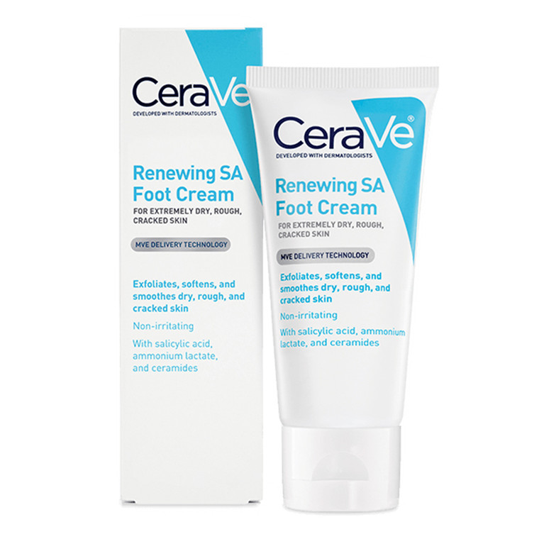 Cerave Renewing System Renewing SA Foot Cream Moisturizes Softens and Smoothes Dry Rough and Cracked Feet 3Oz (85g)