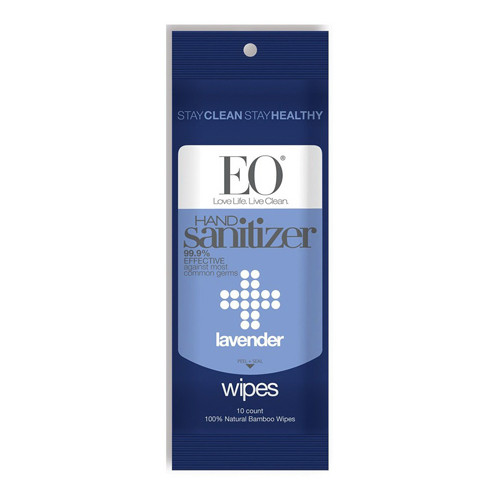 Eo Products Hand Sanitizer Cleansing Wipes Lavender, 10 Ea