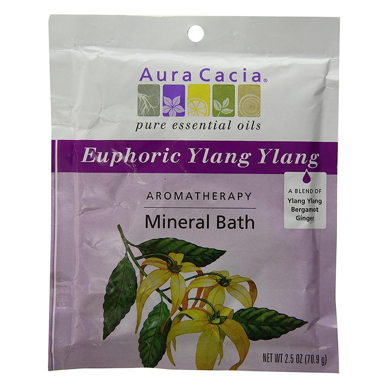 Aura Cacia Euphoria Aromatherapy Mineral Bath Flower and Spicy Wood Relaxation 2.5Oz (70.9g)