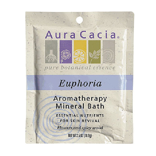 Aura Cacia Euphoria Aromatherapy Mineral Bath, Flower And Spicy Wood - 3 Oz