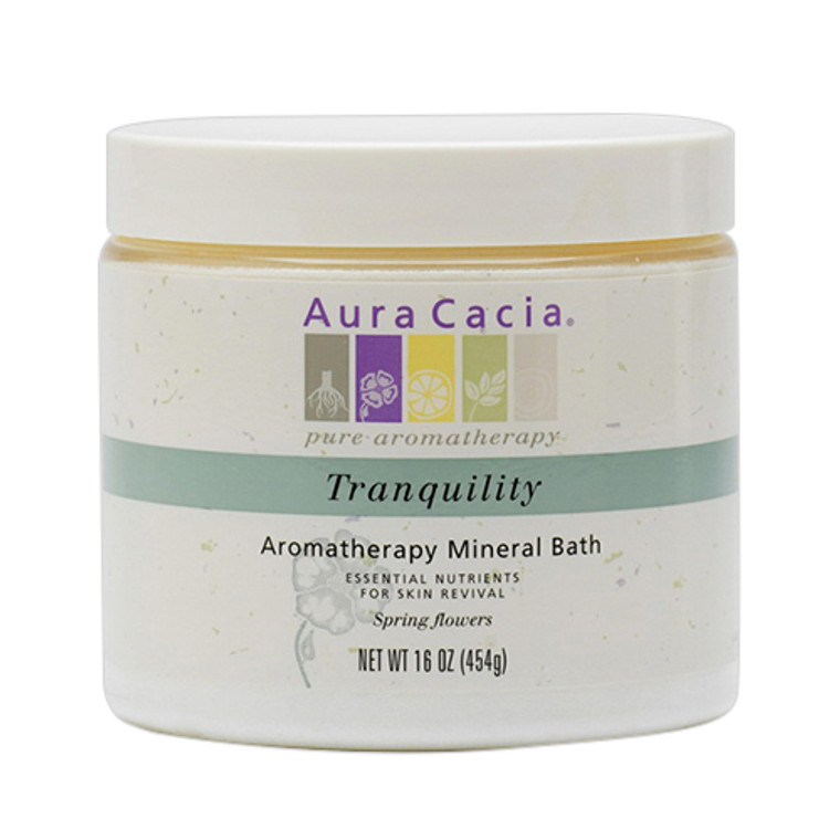 Aura Cacia Aromatherapy Mineral Bath Tranquility, Spring Flower, 16 Oz