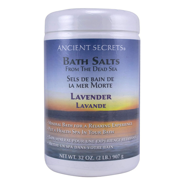 Ancient Secrets Aromatherapy Mineral Baths Salts from the Dead Sea Lavender Scent 32Oz (907g)