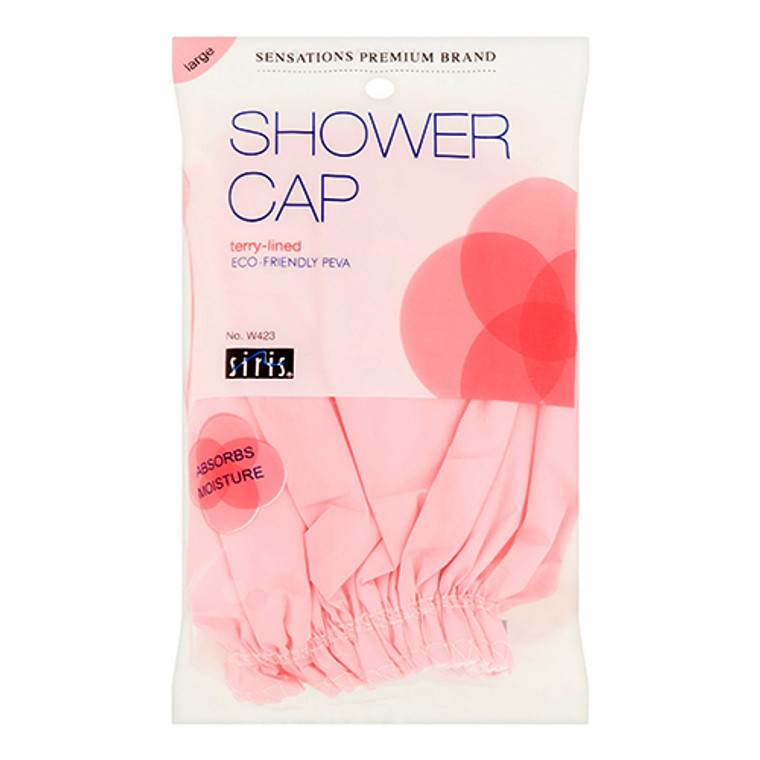 Siris Shower Cap Large Terry Lined Vinyl, Assorted Colors, 1 Ea