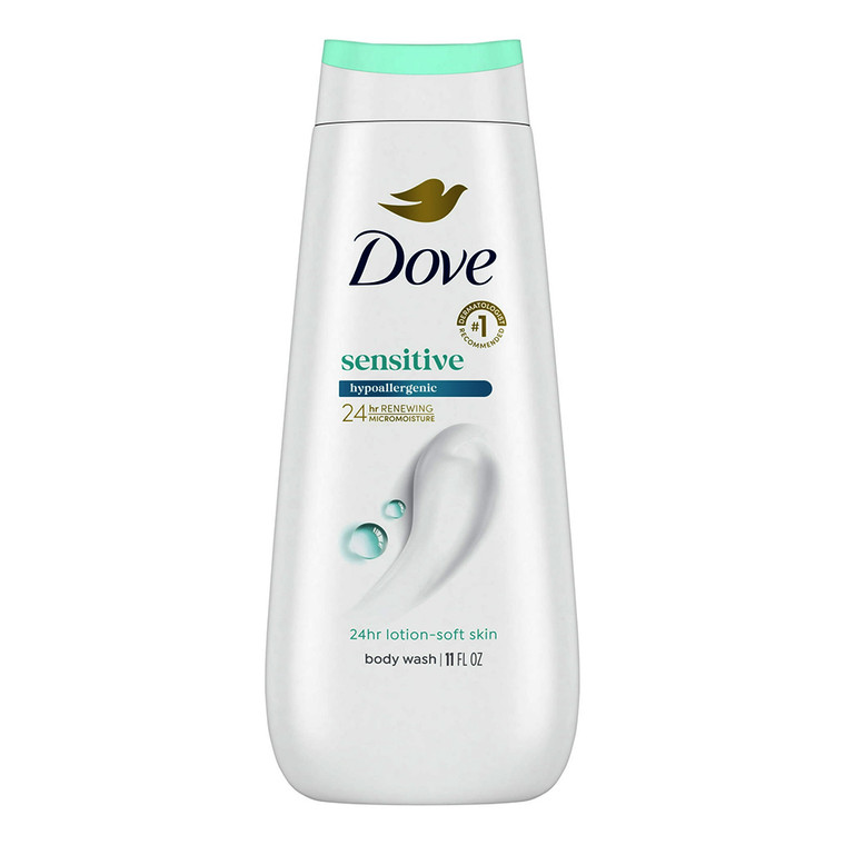 Dove Sensitive Skin Hypoallergenic Body Wash Lotion that Gently Cleanses to give Beautifully Soft Skin After Every Wash 11Oz