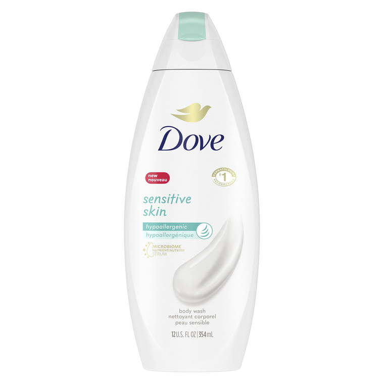 Dove All Day Moisturizing Body Wash, Sensitive Skin, 12 Oz