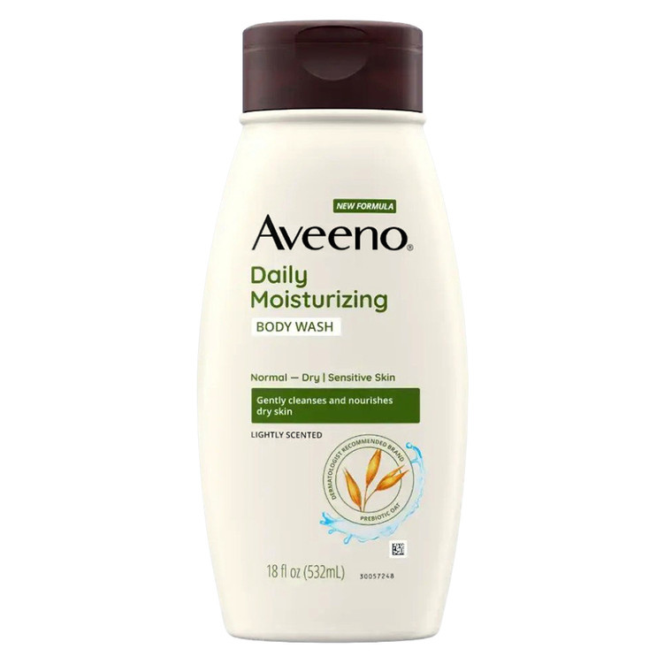 Aveeno Daily Moisturizing Body Wash for Gently Cleansing and Nourishing Normal to Dry Sensitive Skin 18Oz (532ml)