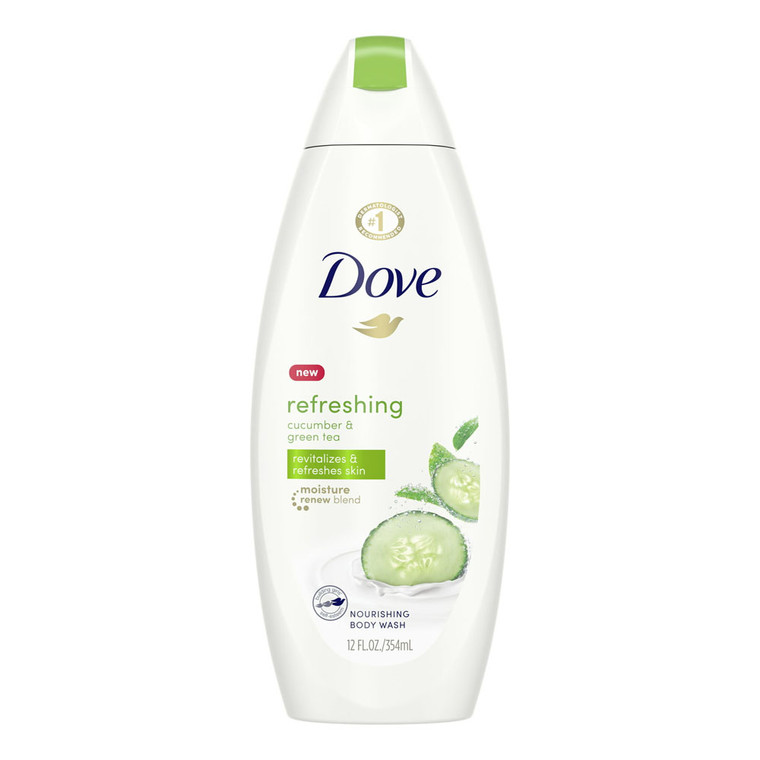 Dove All Day Moisturizing Body Wash, Cool Moisture For Normal Skin, 12 Oz