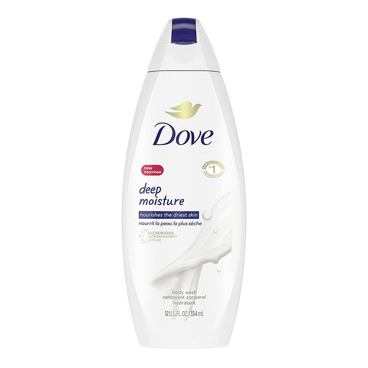 Dove All Day Moisturizing Body Wash, Deep Moisture, 12 Oz