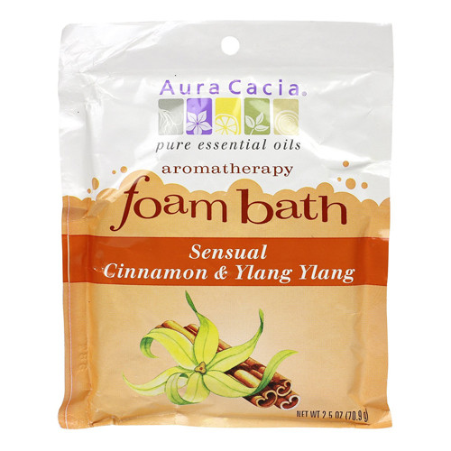 Aura Cacia Aromatherapy Foam Bath Cinnamon And Ylang Ylang, 2.5 Oz