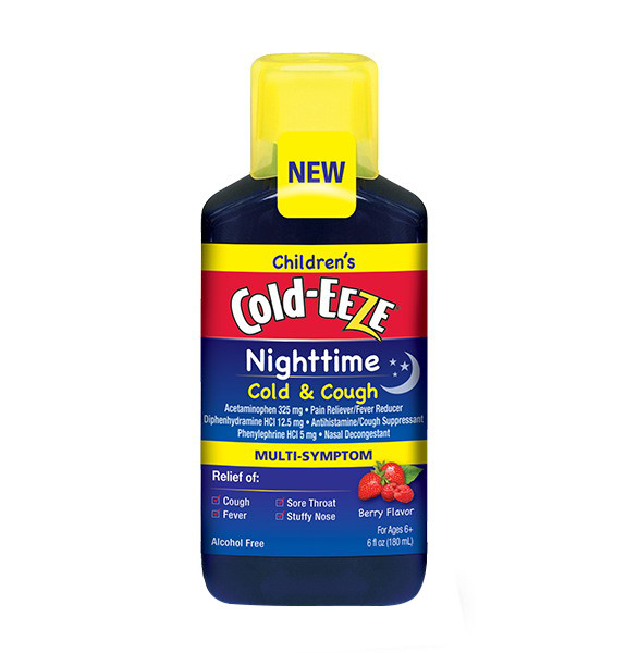 ColdEEZE Nighttime Cough and Cold MultiSymptom Relief Syrup, Berry Flavor 9 oz