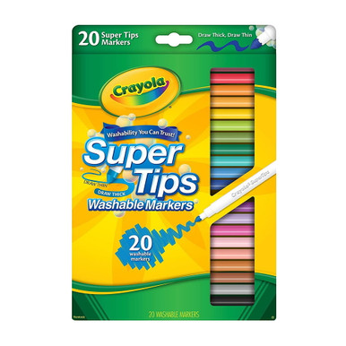 Crayola Super Tips Markers, Washable Markers, 20 Count