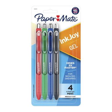 Paper Mate InkJoy Retractable Gel Pens, Medium Point, Black, 2 Count 