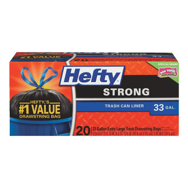 Hefty CinchSak 33 gal Trash Bags, Extra Strong, Extra Large - 20 count