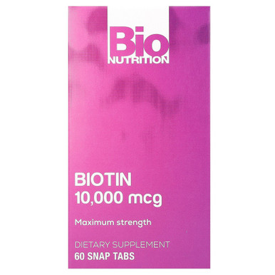Bio Nutrition Biotin 10000 mcg Maximum Strength Dietary Supplement Snap ...