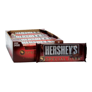 Hersheys Special Dark Chocolate Candy Bar, 1.45 Oz, 36 Ea