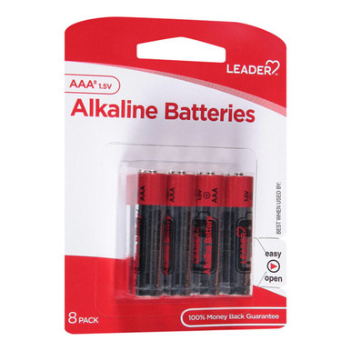 CLANE(aaa) Leader Batteries, Alkaline Aaa, 1.5 Volt, 8 Ea