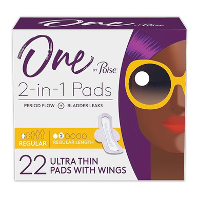 Poise 2 In 1 Period And Bladder Leakage Pads For Women, 4 Ea/ 22 Ea
