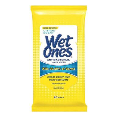 Wet Ones Citrus Scent Antibacterial Hand Wipes Limited Edition, 40