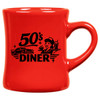 The 10oz Diner Mug in Red delivers bold, classic diner style that stands out on coffee shop counters and retail shelves. Its iconic curved ceramic shape is comfortable to hold and ideal for everyday coffee service, house mugs, or branded merchandise programs. Built for durability and strong logo visibility, this timeless diner mug is a dependable choice for cafés and retailers looking to offer a vibrant, attention-grabbing mug customers enjoy using every day.