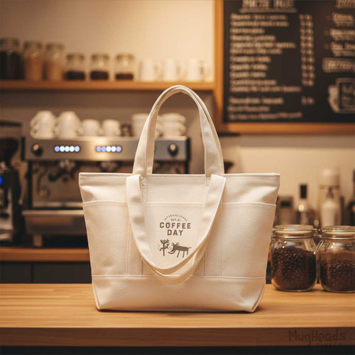 Custom canvas tote bags for coffee shops double as practical carryalls and branded retail products that reinforce your logo at checkout and beyond. These reusable bags are well suited for cafés, roasters, and small businesses building cohesive in-store merchandise collections.