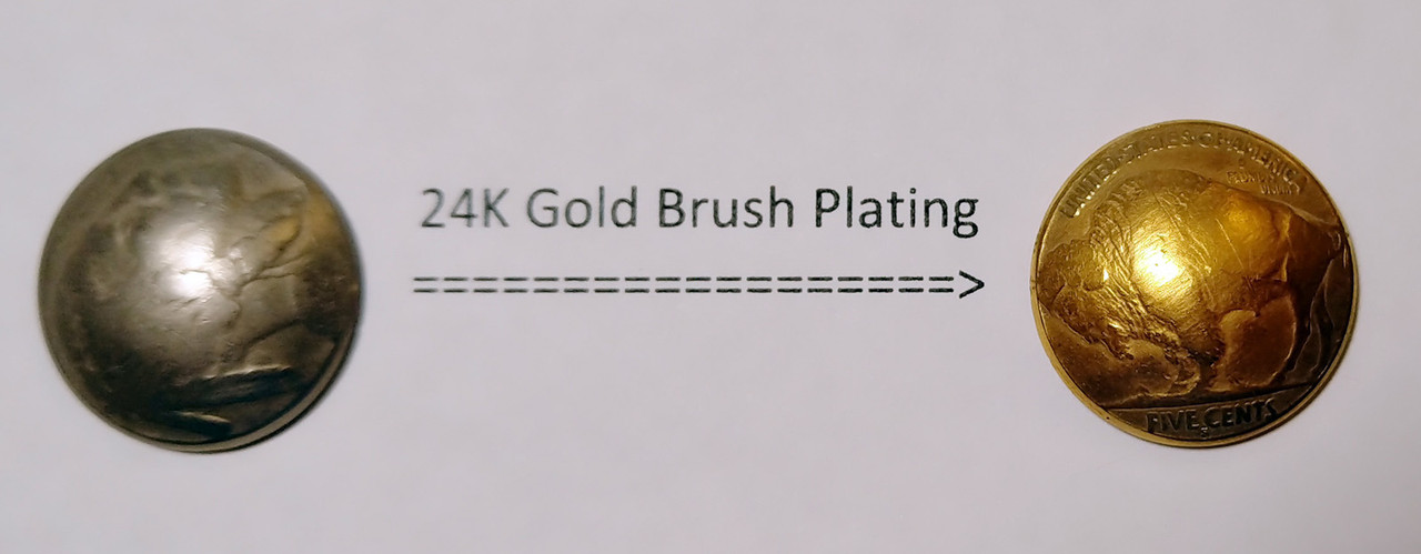 Plated with DS-1 gold brush solution