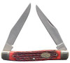 4" MUSKRAT 2 BLADE W/ RED PICKBONE HANDLE