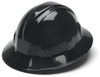 BLACK FULL BRIM HARD HAT W/ 4 POINT RATCHET