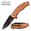 MTECH 5" ASSIST SS W/ TAN ALUMINUM HANDLE