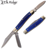 ELK RIDGE 3.75" BLUE 3-BLADE STOCKMAN