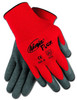 15 G. RED NYLON  W/ GRAY TEXT. LATEX COATING -L