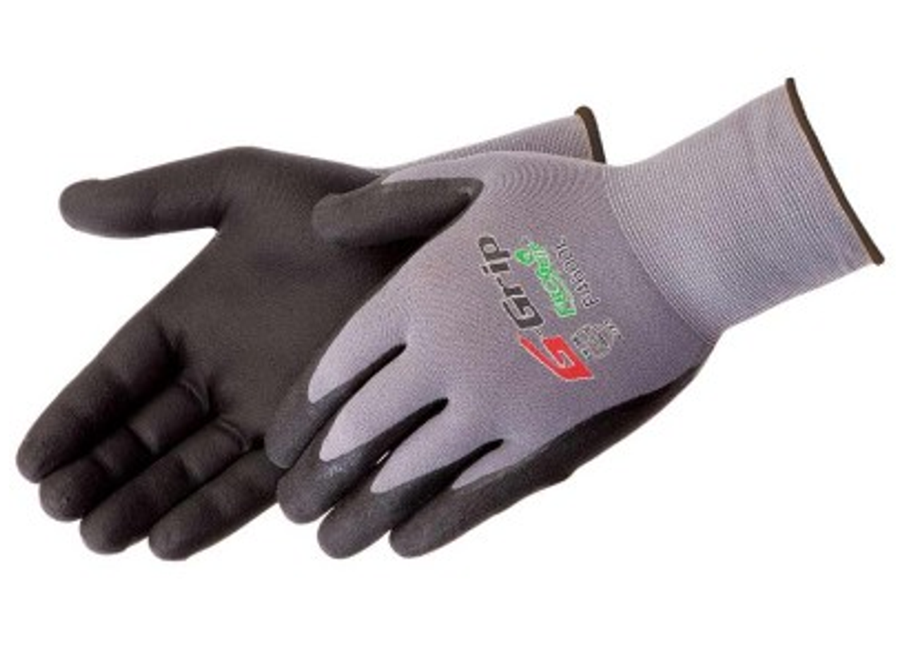 G-GRIP BLACK MICRO-FOAM NITRILE PALM W/ 15G NYLON SHELL -M