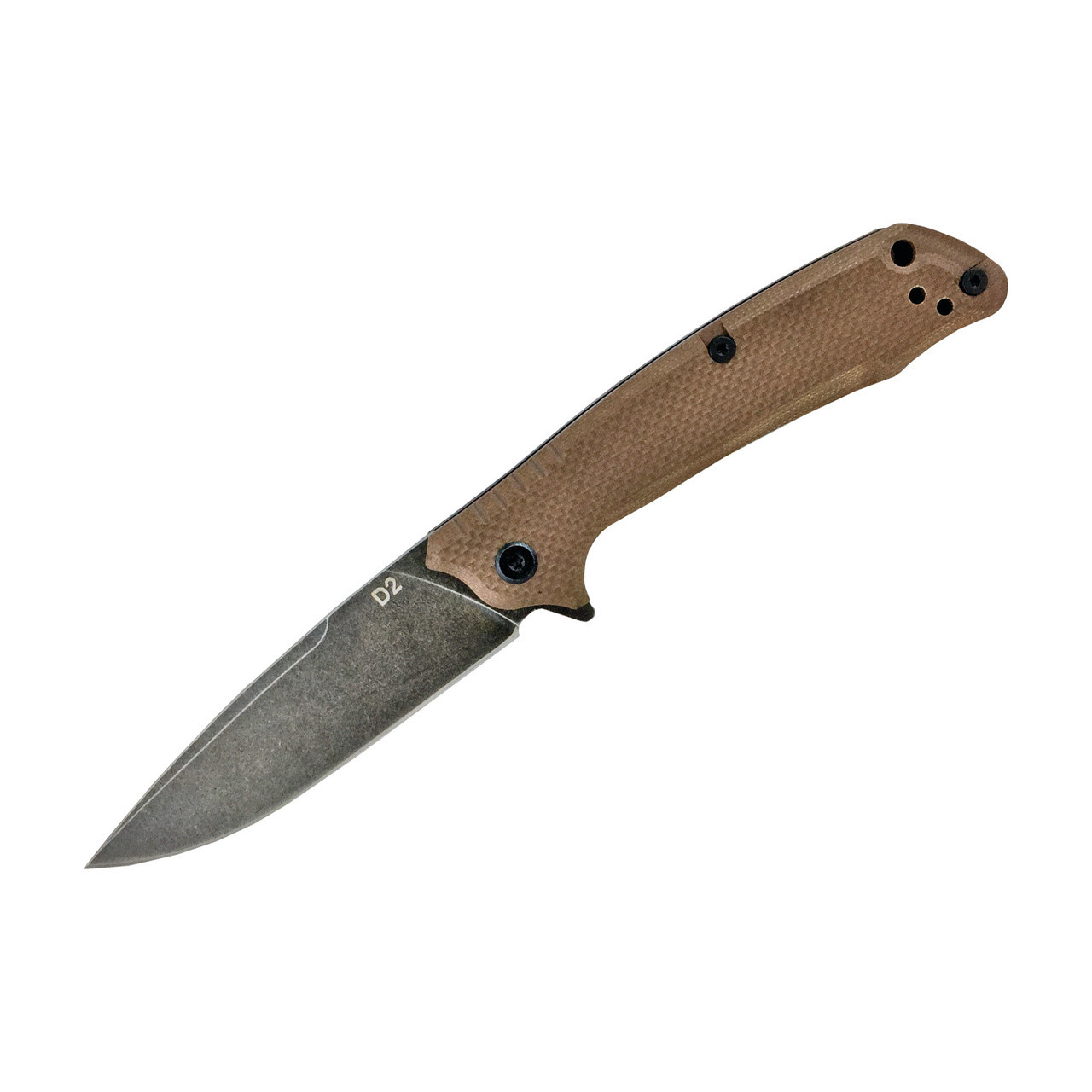 SCAVENGER BALL BEARING FOLDER, 4.5" CLSD, DESERT TAN HNDL , D2 STEEL