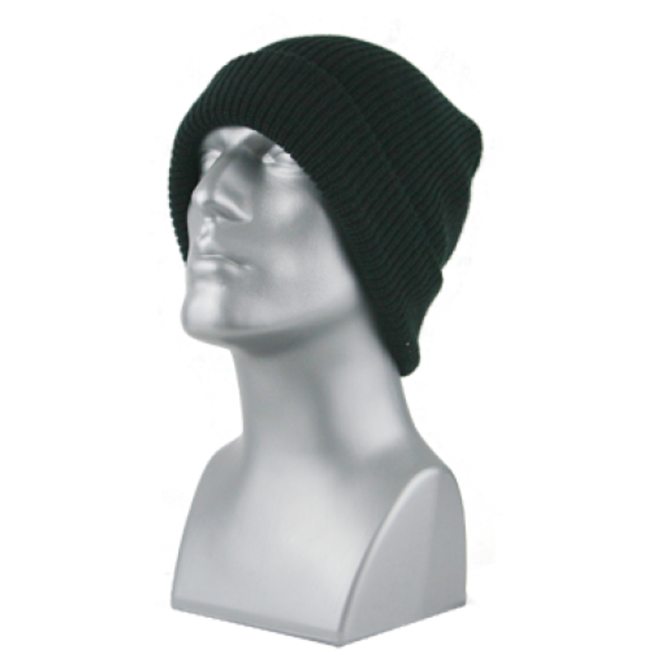 ADULT 100% ACRYLICK KNIT CUFF HAT, BLACK ONLY