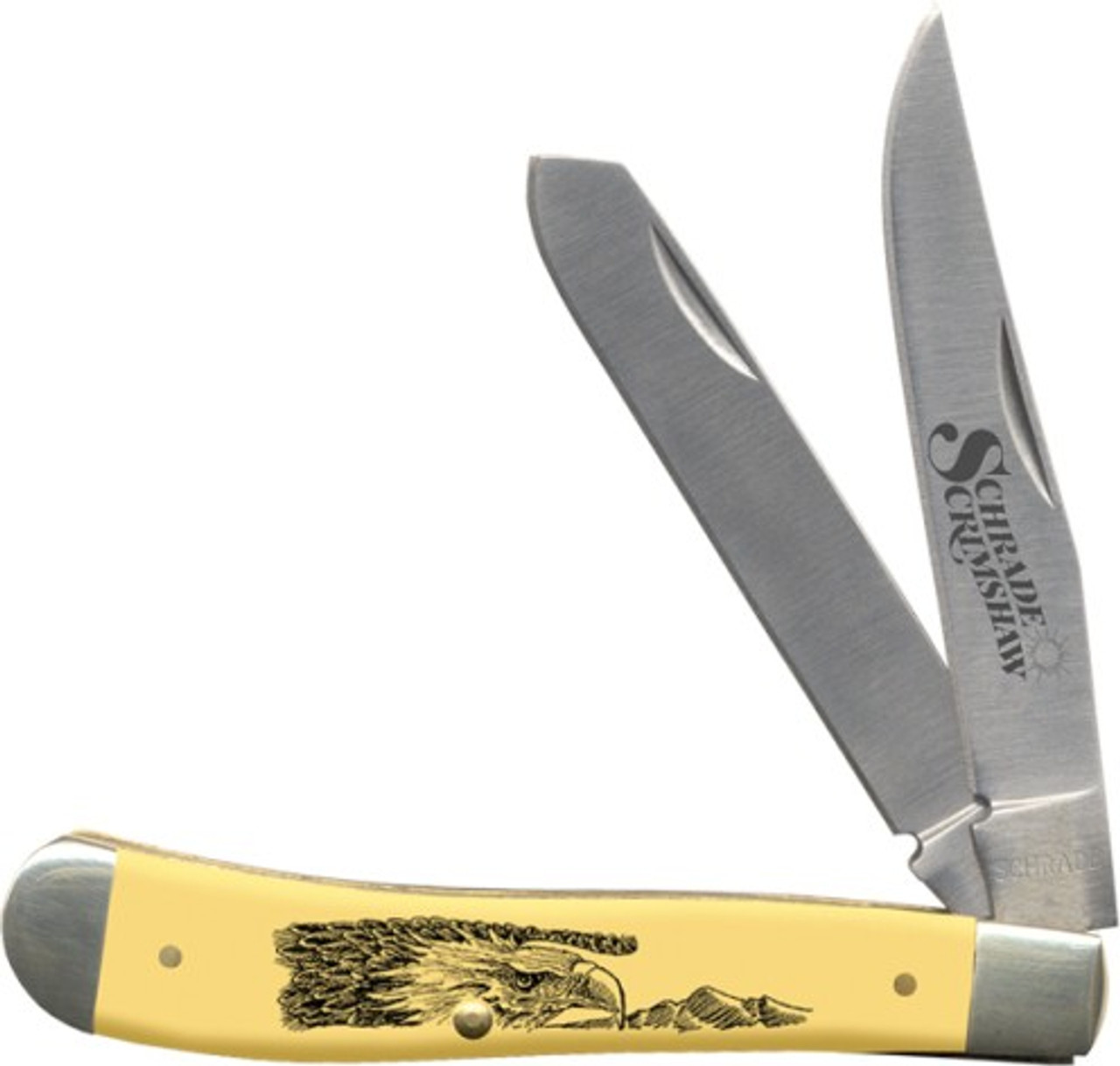 SCHRADE GUNSTOCK TRAPPER YELLOW, EAGLE SCENE