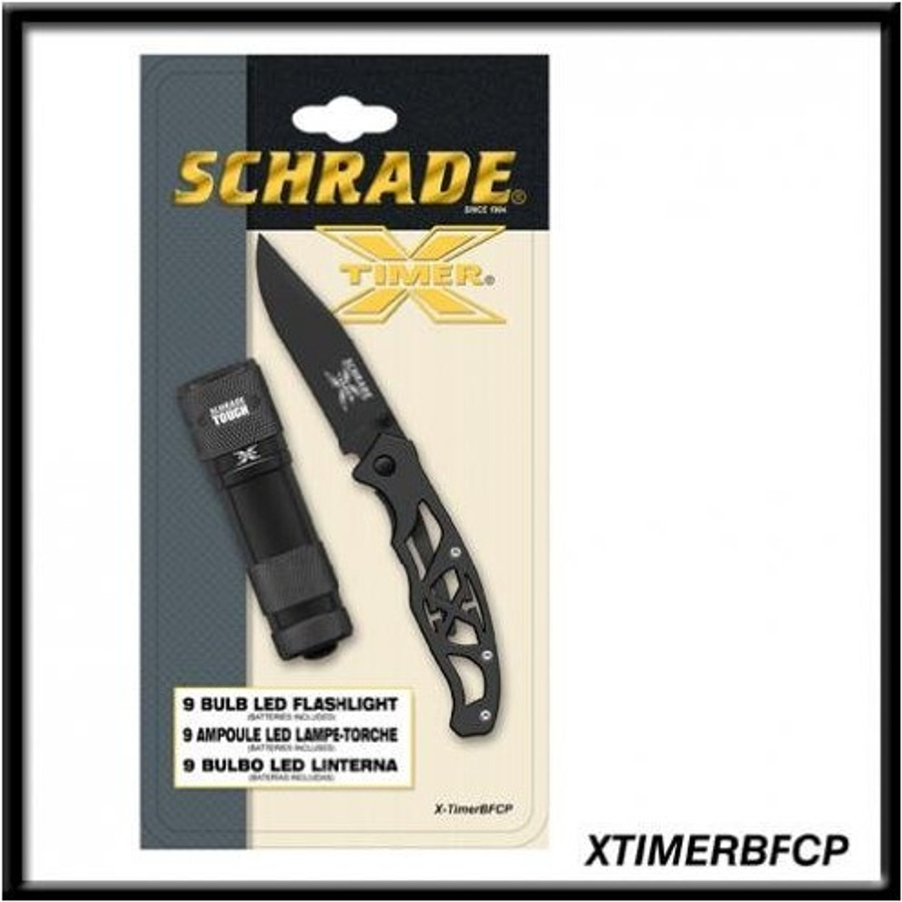 SCHRADE XTB BLACK KNIFE W/ LED FLASHLIGHT CP