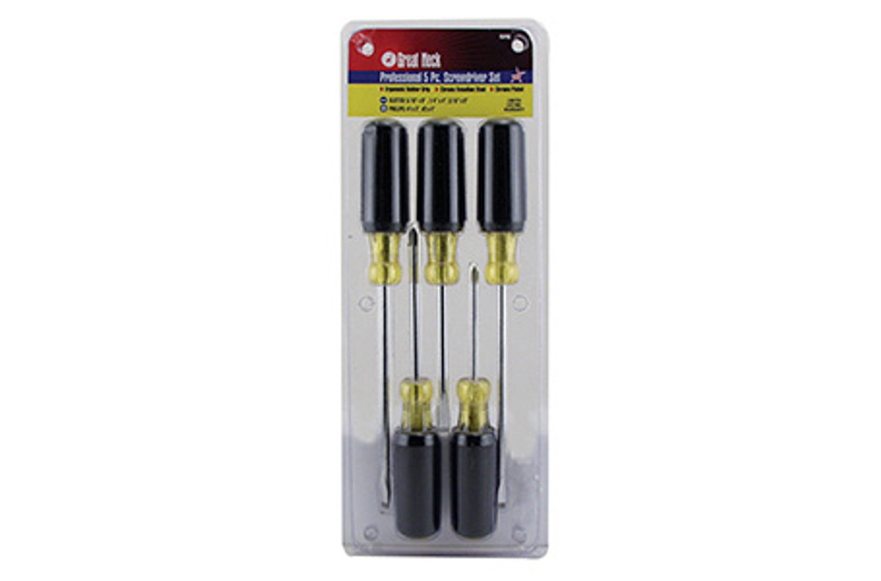 5 PIECE PRO RUBBER GRIP SCREWDRIVER SET