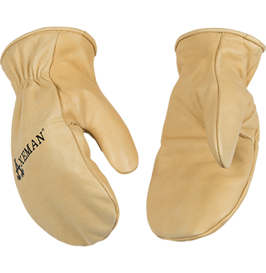 AXEMAN COWHIDE MITTEN-GLOVE LINED--LARGE