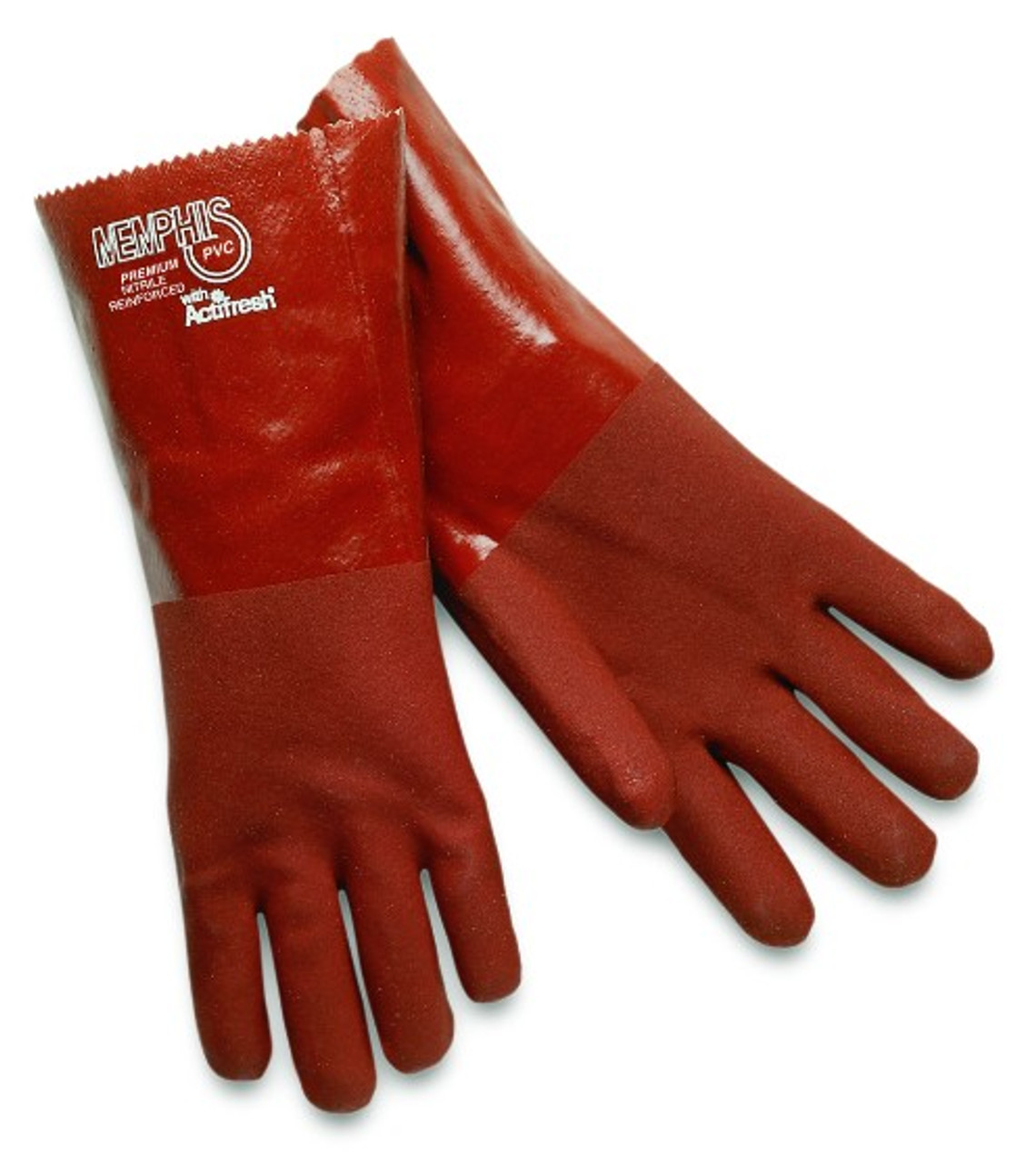 PREM RED PVC COAT 14" GUANTLET - L